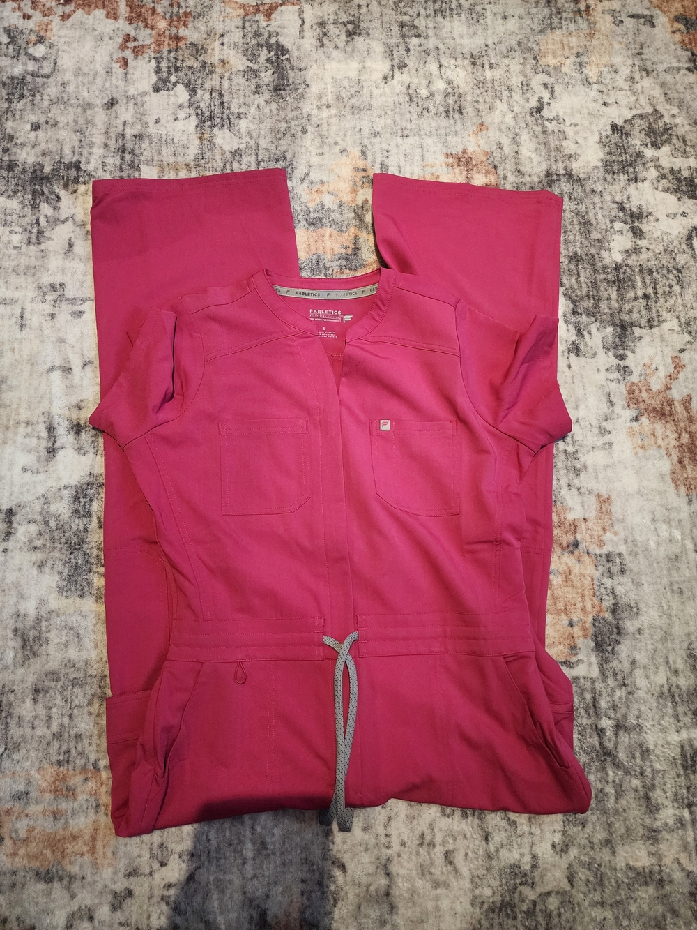 Fabletics Women's Wide Leg Jumpsuit in Magenta